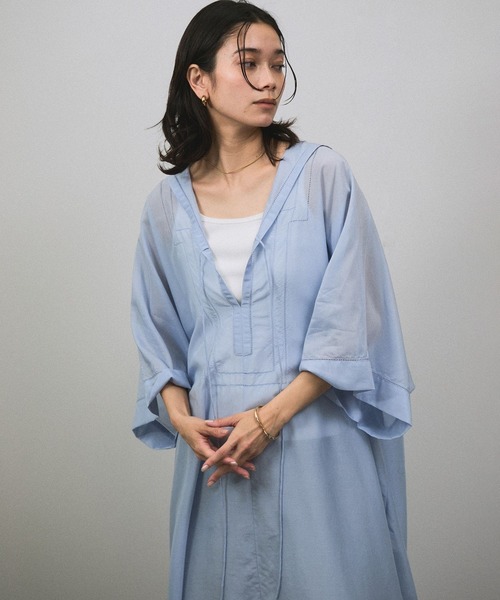 セール】コットンシルクフードカフタンワンピース（ワンピース