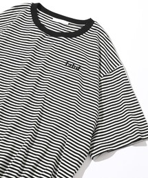 Firsthand | Firsthand/ファーストハンド 5.7オンス リラックスフィット ワンポイントロゴ刺繍 ショートスリーブ ボーダーTシャツ / 半袖Tシャツ(Tシャツ/カットソー)