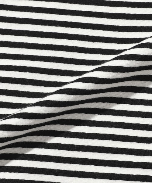 Firsthand(ファーストハンド)の「Firsthand/ファーストハンド 5.7オンス リラックスフィット ワンポイントロゴ刺繍 ショートスリーブ ボーダーTシャツ / 半袖Tシャツ(Tシャツ/カットソー・メンズ・ネイビー/チャコールグレー/ブラック・L/M)」の10枚目の写真