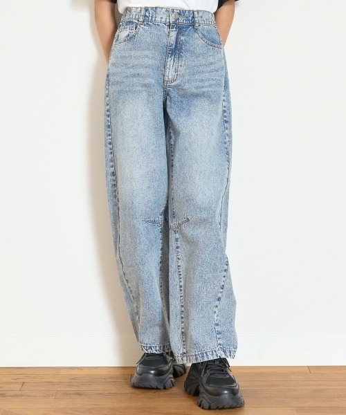 LOVETOXIC（ラブトキシック）の「【LTXC】【接触冷感/ひんやり】バレルレッグライトデニム（デニムパンツ・キッズ・サックスブルー/グレー/ライトグレー/ブルー/ネイビー・L:160cm/M:150cm/S:140cm）」の7枚目の写真