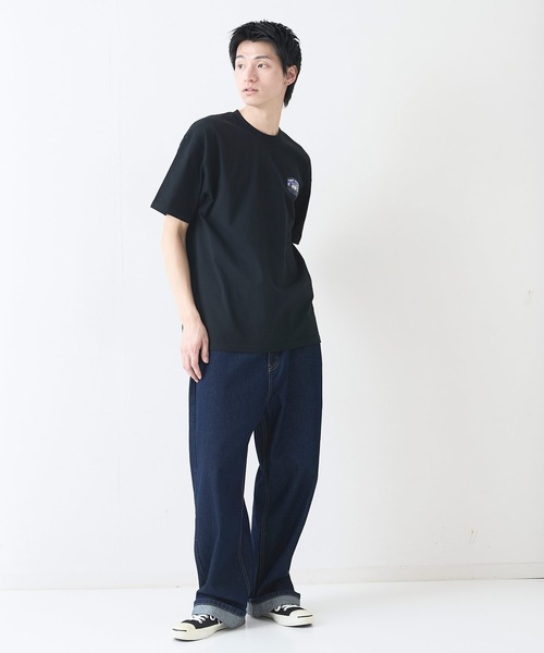 ragged mountain(ラギットマウンテン)の「【RAGGED MOUNTAIN:ラギットマウンテン】ワンポイントロゴTシャツ 半袖 オーバーサイズ(Tシャツ/カットソー・メンズ・グレイッシュブルー/パープル/ホワイト/ブラック/ベージュ・LARGE/X-LARGE/MEDIUM)」の11枚目の写真