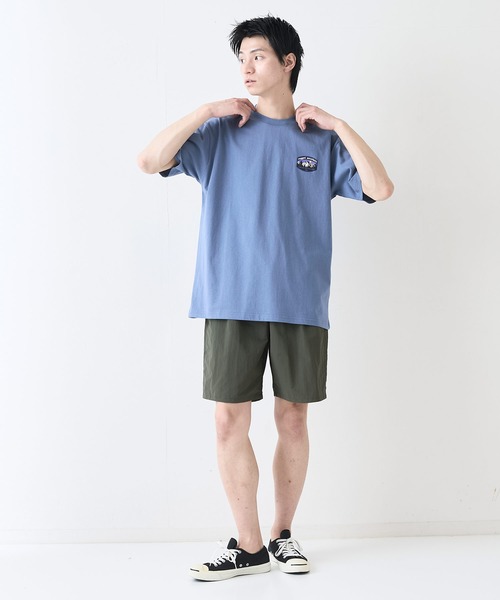 ragged mountain(ラギットマウンテン)の「【RAGGED MOUNTAIN:ラギットマウンテン】ワンポイントロゴTシャツ 半袖 オーバーサイズ(Tシャツ/カットソー・メンズ・グレイッシュブルー/パープル/ホワイト/ブラック/ベージュ・LARGE/X-LARGE/MEDIUM)」の15枚目の写真
