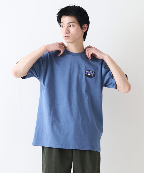 ragged mountain(ラギットマウンテン)の「【RAGGED MOUNTAIN:ラギットマウンテン】ワンポイントロゴTシャツ 半袖 オーバーサイズ(Tシャツ/カットソー・メンズ・グレイッシュブルー/パープル/ホワイト/ブラック/ベージュ・LARGE/X-LARGE/MEDIUM)」の17枚目の写真