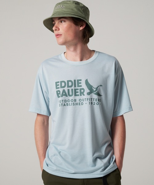 Eddie Bauer(エディーバウアー)の「ポリエステルジャージ プリント Tシャツ(Tシャツ/カットソー・メンズ・ホワイト/ライトイエロー/杢グレー/ミント・L/XXL/XL/M/S)」の3枚目の写真