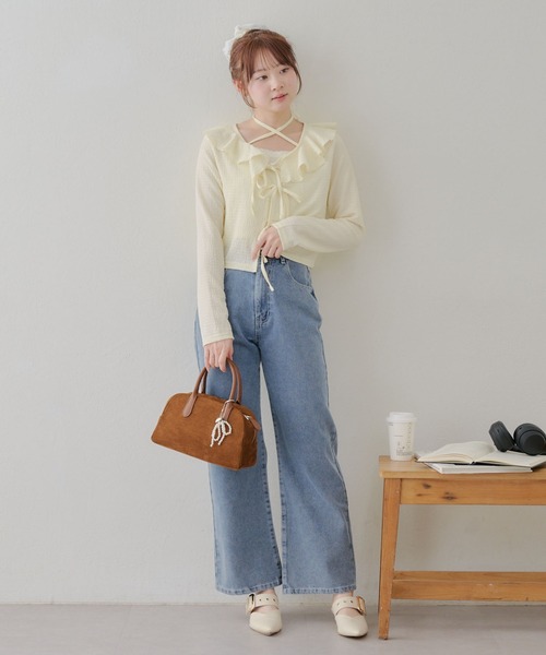 APPORTE PAR LES MARCHES(アポルテパーレマルシェ)の「【MARCHES】バックリボンプリントパンツ(デニムパンツ・レディース・ブラック系その他/ブルー系その他・FREE)」の18枚目の写真