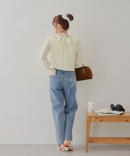 APPORTE PAR LES MARCHES(アポルテパーレマルシェ)の「【MARCHES】バックリボンプリントパンツ(デニムパンツ・レディース・ブラック系その他/ブルー系その他・FREE)」の21枚目の写真