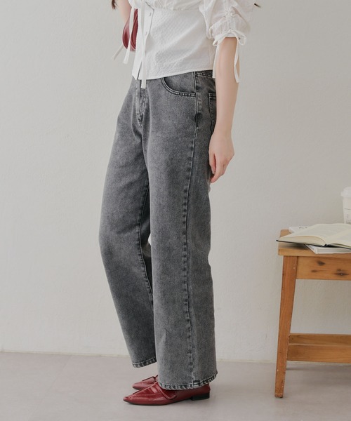 APPORTE PAR LES MARCHES(アポルテパーレマルシェ)の「【MARCHES】バックリボンプリントパンツ(デニムパンツ・レディース・ブラック系その他/ブルー系その他・FREE)」の3枚目の写真