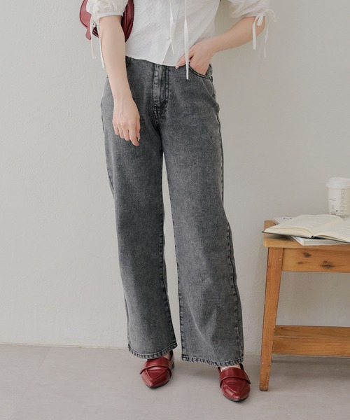 APPORTE PAR LES MARCHES(アポルテパーレマルシェ)の「【MARCHES】バックリボンプリントパンツ(デニムパンツ・レディース・ブラック系その他/ブルー系その他・FREE)」の5枚目の写真
