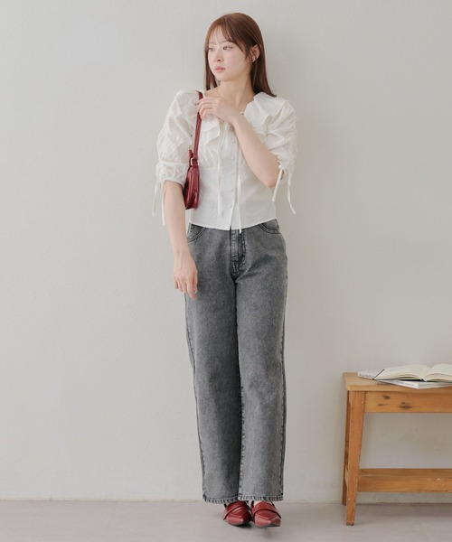 APPORTE PAR LES MARCHES(アポルテパーレマルシェ)の「【MARCHES】バックリボンプリントパンツ(デニムパンツ・レディース・ブラック系その他/ブルー系その他・FREE)」の7枚目の写真