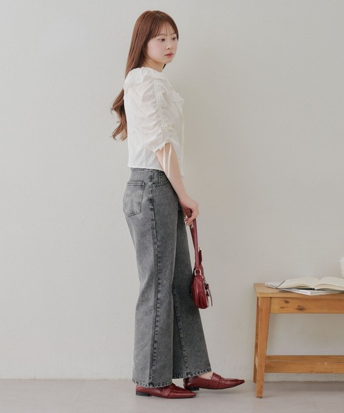 APPORTE PAR LES MARCHES(アポルテパーレマルシェ)の「【MARCHES】バックリボンプリントパンツ(デニムパンツ・レディース・ブラック系その他/ブルー系その他・FREE)」の8枚目の写真