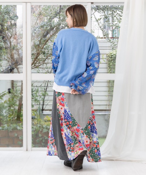ScoLar（スカラー）の「151656：花・ヒョウパッチワーク風 2柄