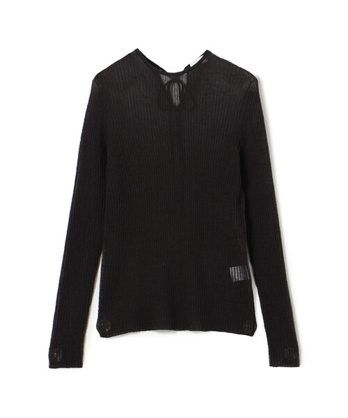 セール】シアーダブルジャカード バックリボンプルオーバー（ニット