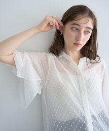 YECCA VECCAブラウスホワイト新品未使用品イェッカヴェッカ セール】レースMIXドルマンブラウス（シャツ/ブラウス）｜YECCA