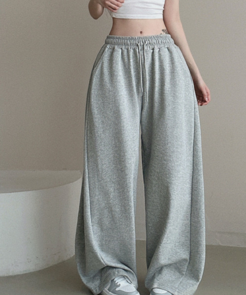 バッグプリントワイドスエットパンツ