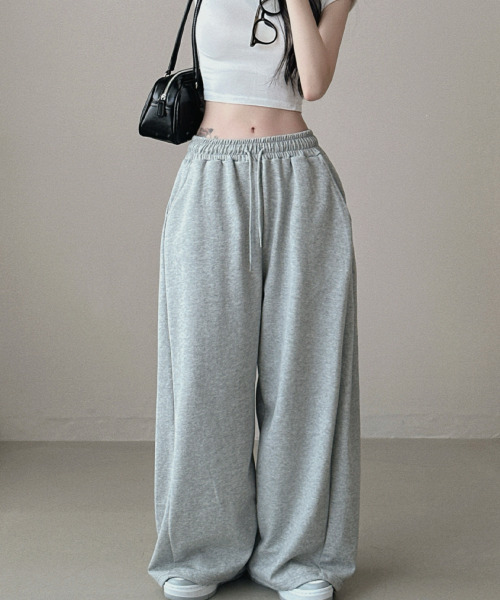 バッグプリントワイドスエットパンツ