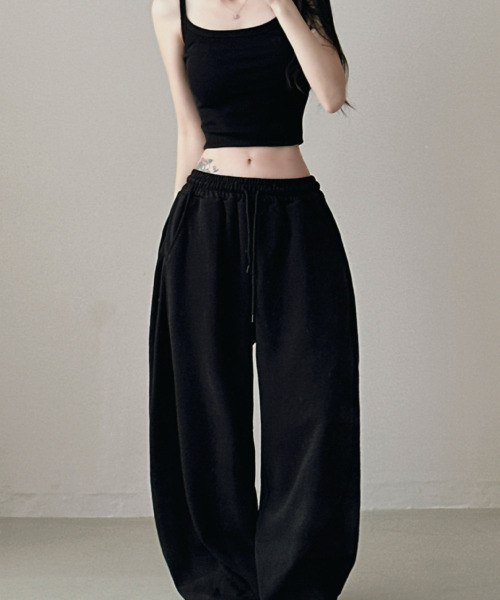 VIVID LADY（ビビッドレディー）の「バッグプリントワイドスエットパンツ　カーブスエットパンツ（スウェットパンツ・レディース・ネイビー/グレー/ブラック・FREE）」の21枚目の写真