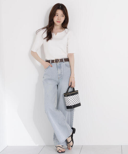PROPORTION BODY DRESSING（プロポーションボディドレッシング）の「ヘンリーネックリブニット / 1215170503（ニット/セーター・レディース・ブラック/オレンジ/ブルー/ホワイト系その他・SMALL/MEDIUM）」の12枚目の写真