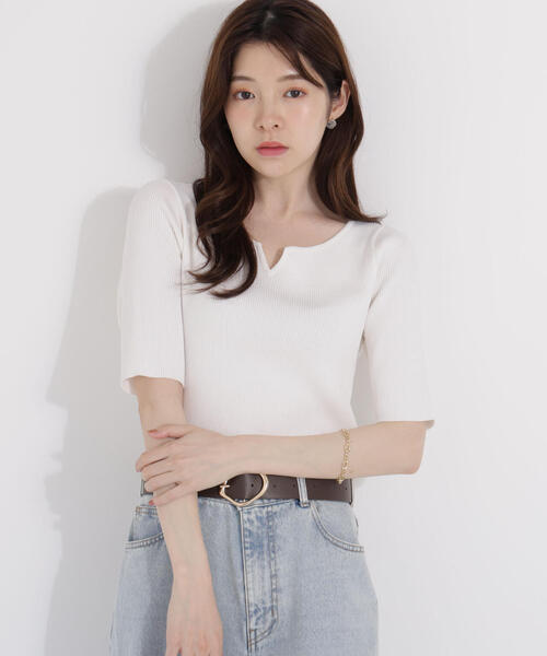 PROPORTION BODY DRESSING（プロポーションボディドレッシング）の「ヘンリーネックリブニット / 1215170503（ニット/セーター・レディース・ブラック/オレンジ/ブルー/ホワイト系その他・SMALL/MEDIUM）」の11枚目の写真