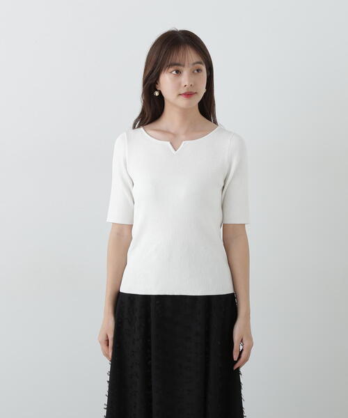 PROPORTION BODY DRESSING（プロポーションボディドレッシング）の「ヘンリーネックリブニット / 1215170503（ニット/セーター・レディース・ブラック/オレンジ/ブルー/ホワイト系その他・SMALL/MEDIUM）」の8枚目の写真