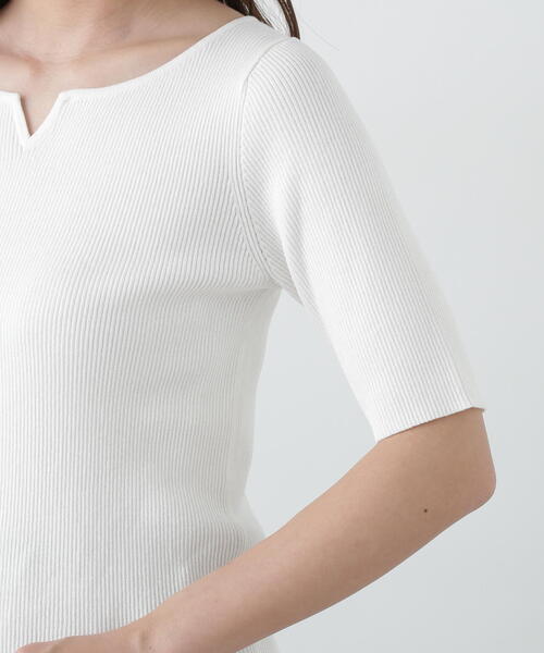 PROPORTION BODY DRESSING（プロポーションボディドレッシング）の「ヘンリーネックリブニット / 1215170503（ニット/セーター・レディース・ブラック/オレンジ/ブルー/ホワイト系その他・SMALL/MEDIUM）」の5枚目の写真
