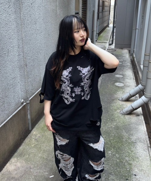 REFLEM レフレム ハイクラッシュワイドデニムパンツ ブラック REFLEMハイクラッシュワイドデニムパンツ（REFLEM（レフレム）の
