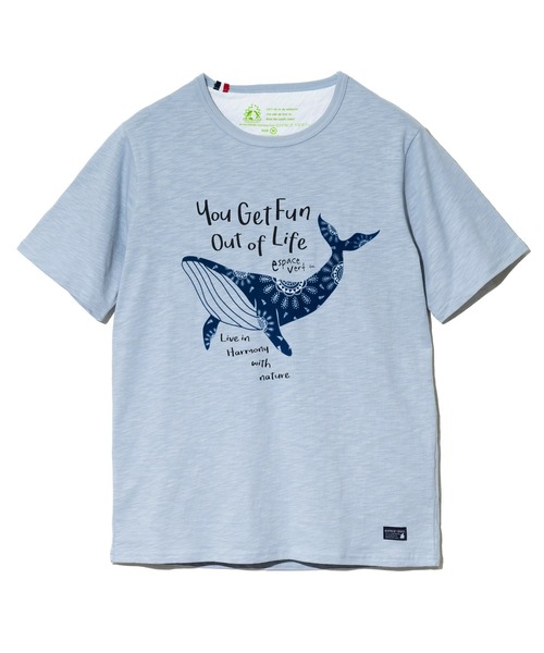go slow caravan（ゴースローキャラバン）の「ESPACE VERT/エスパスヴェール　クジラプリント S/S TEE（Tシャツ/カットソー・メンズ・ホワイト/サックスブルー・X-LARGE/LARGE/MEDIUM）」の2枚目の写真
