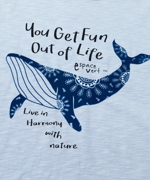 go slow caravan（ゴースローキャラバン）の「ESPACE VERT/エスパスヴェール　クジラプリント S/S TEE（Tシャツ/カットソー・メンズ・ホワイト/サックスブルー・X-LARGE/LARGE/MEDIUM）」の4枚目の写真