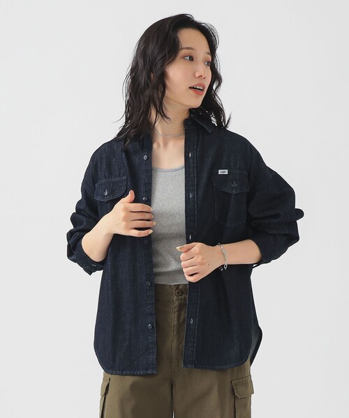 Lee(リー)の「【別注】Lee / ルーズ フィット シャツ(シャツ/ブラウス・レディース・ネイビー/ロイヤルブルー・ONE SIZE)」の1枚目の写真