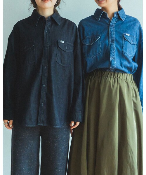 Lee(リー)の「【別注】Lee / ルーズ フィット シャツ(シャツ/ブラウス・レディース・ネイビー/ロイヤルブルー・ONE SIZE)」の7枚目の写真