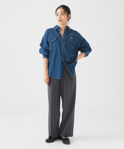 Lee(リー)の「【別注】Lee / ルーズ フィット シャツ(シャツ/ブラウス・レディース・ネイビー/ロイヤルブルー・ONE SIZE)」の9枚目の写真
