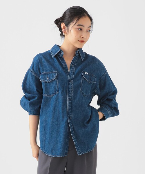 Lee(リー)の「【別注】Lee / ルーズ フィット シャツ(シャツ/ブラウス・レディース・ネイビー/ロイヤルブルー・ONE SIZE)」の11枚目の写真