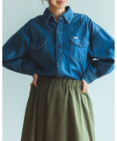 Lee(リー)の「【別注】Lee / ルーズ フィット シャツ(シャツ/ブラウス・レディース・ネイビー/ロイヤルブルー・ONE SIZE)」の14枚目の写真