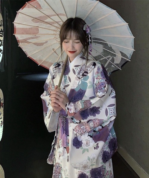 定番のお歳暮＆冬ギフト セール】レディース 4点セット（浴衣 うちわ 髪飾り 帯 浴衣 着物・浴衣