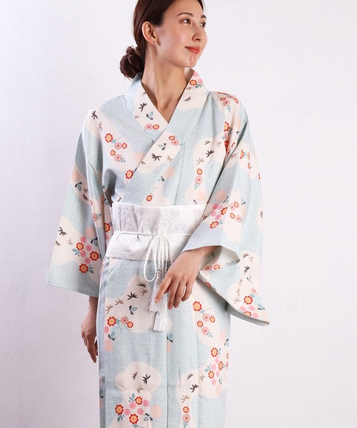 アリエル 花柄 浴衣・帯・髪飾りセット 10211-1.jpg