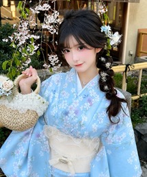 WESTSEA（ウエストシー）の「レディース 浴衣 帯 髪飾り うちわ 4点セット（浴衣）」