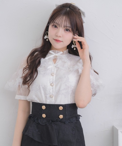 ROJITA（ロジータ）の「ラッフル花柄ブラウス（シャツ/ブラウス・レディース・アイボリー/ブルー/ピンク・FREE）」の8枚目の写真