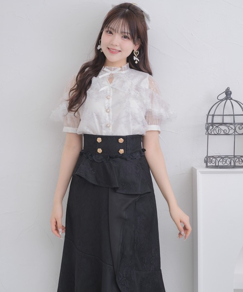 ROJITA（ロジータ）の「ラッフル花柄ブラウス（シャツ/ブラウス・レディース・アイボリー/ブルー/ピンク・FREE）」の14枚目の写真