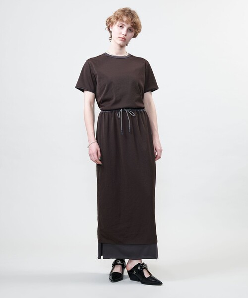美品 ASTRAET アストラット ヘリンボーン ウエストドロー タイトスカート ASTRAET - 【BLACK】<ASTRAET>ジョーゼット シアー タイト