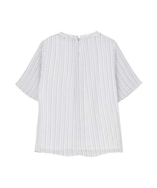 TOKYO SHIRTS(トウキョウシャツ)の「ストライプシフォンブラウス 五分袖(シャツ/ブラウス・レディース・ネイビー/ブルー/グレー・M/LL/L)」の10枚目の写真