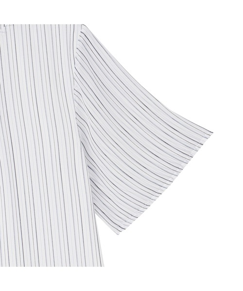 TOKYO SHIRTS(トウキョウシャツ)の「ストライプシフォンブラウス 五分袖(シャツ/ブラウス・レディース・ネイビー/ブルー/グレー・M/LL/L)」の12枚目の写真