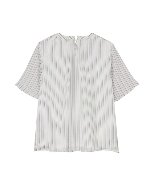 TOKYO SHIRTS(トウキョウシャツ)の「ストライプシフォンブラウス 五分袖(シャツ/ブラウス・レディース・ネイビー/ブルー/グレー・M/LL/L)」の9枚目の写真