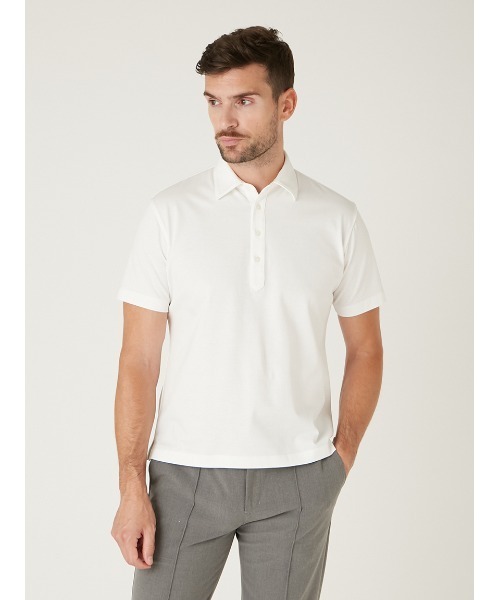 AOURE(アウール)の「PAGEE POLO(ポロシャツ・メンズ・ホワイト/ブラック・SMALL/LARGE/X-LARGE/MEDIUM)」の6枚目の写真
