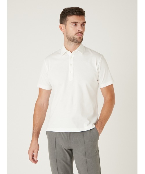 AOURE(アウール)の「PAGEE POLO(ポロシャツ・メンズ・ホワイト/ブラック・SMALL/LARGE/X-LARGE/MEDIUM)」の5枚目の写真