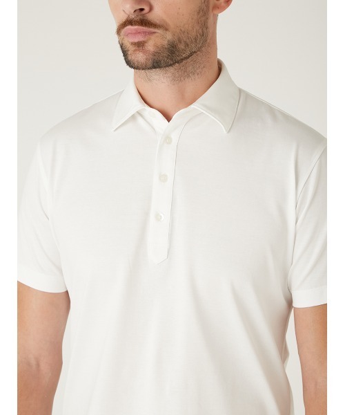 AOURE(アウール)の「PAGEE POLO(ポロシャツ・メンズ・ホワイト/ブラック・SMALL/LARGE/X-LARGE/MEDIUM)」の10枚目の写真