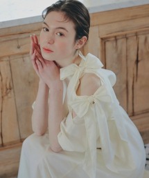 NOTREemor（ノートルエモア）の「point ribbon shirt dress（ワンピース）」