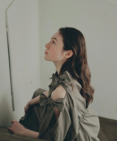 NOTREemor point ribbon shirt dress ワンピース セール】point ribbon shirt dress（ワンピース）｜NOTREemor