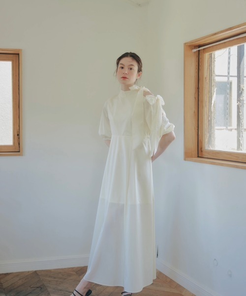 NOTREemor（ノートルエモア）の「point ribbon shirt dress（ワンピース・レディース・Moca/クリーム・FREE）」の6枚目の写真