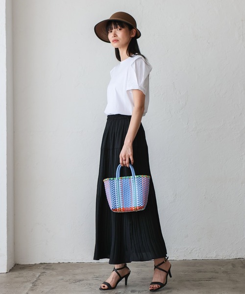 VitaFelice（ヴィータフェリーチェ）の「カラフルメルカドミニバッグ マルシェバッグ かごバッグ プラかごバッグ トートバッグ（かごバッグ・レディース・ホワイト/ブルー/レッド/ピンク・FREE）」の14枚目の写真