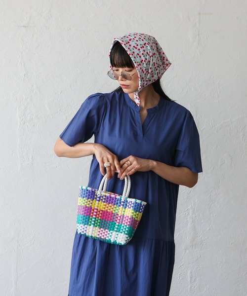 VitaFelice（ヴィータフェリーチェ）の「カラフルメルカドミニバッグ マルシェバッグ かごバッグ プラかごバッグ トートバッグ（かごバッグ・レディース・ホワイト/ブルー/レッド/ピンク・FREE）」の19枚目の写真