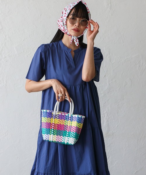 VitaFelice（ヴィータフェリーチェ）の「カラフルメルカドミニバッグ マルシェバッグ かごバッグ プラかごバッグ トートバッグ（かごバッグ・レディース・ホワイト/ブルー/レッド/ピンク・FREE）」の20枚目の写真